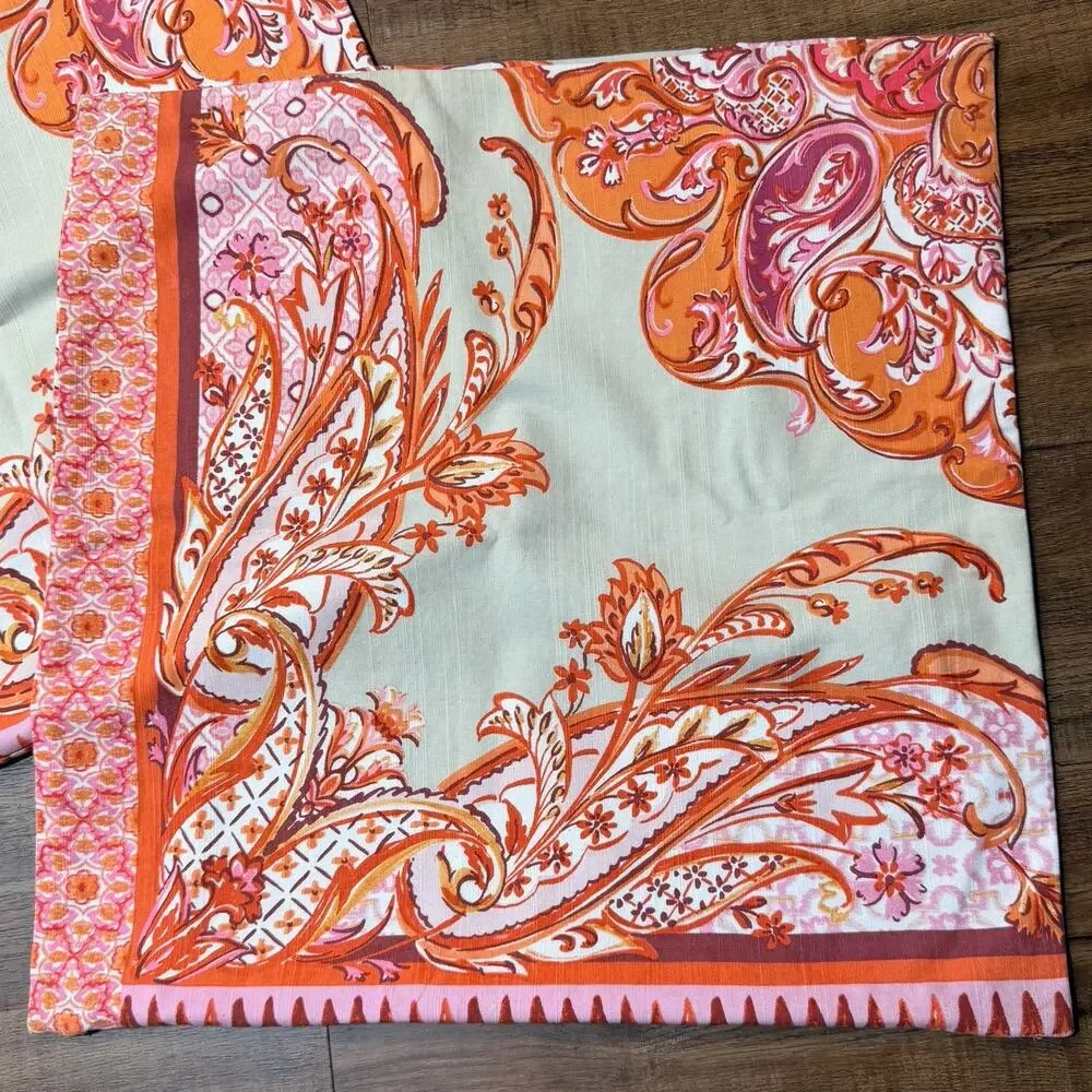 2 Pottery Barn Olympia Paisley Linen Square Pillow Cover 24